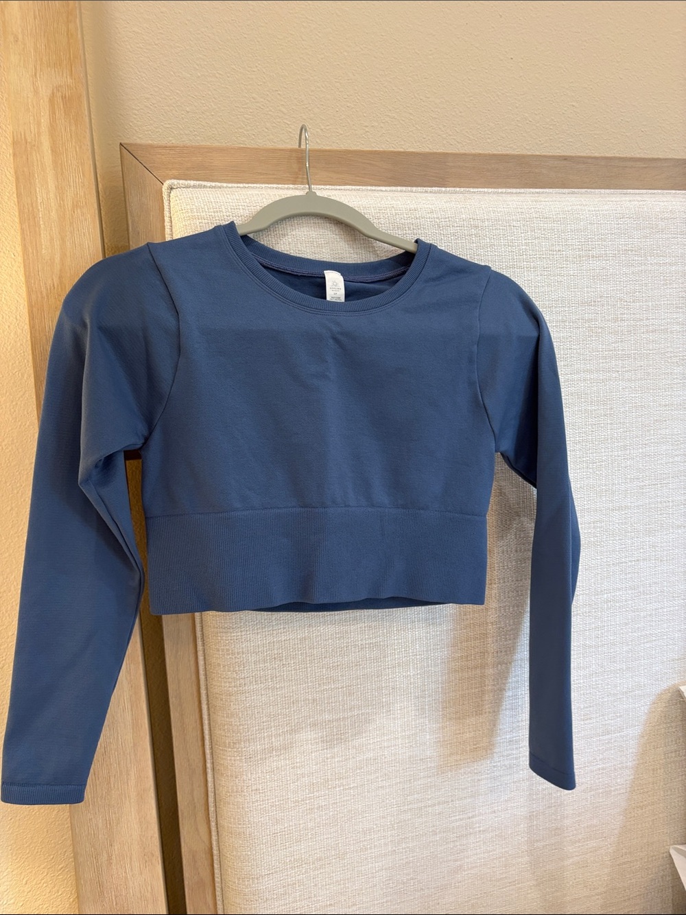 Offline by Aerie Long Sleeve Cropped Crew Top - Navy